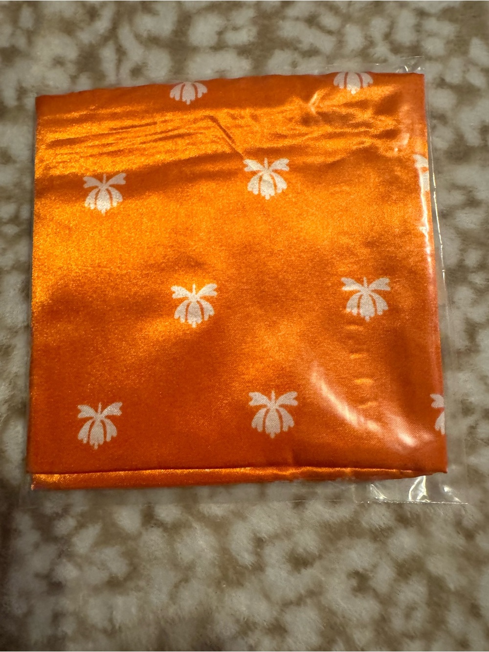 NEW Pack of Six Satin Floral Scarves - Orange, Teal, Rose, Peach, Blue, Yellow - Picture 6 of 8